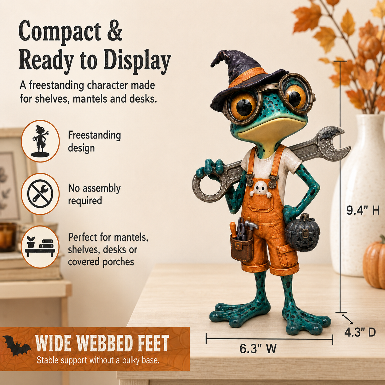 Halloween Fix-It Frog Resin Figurine
