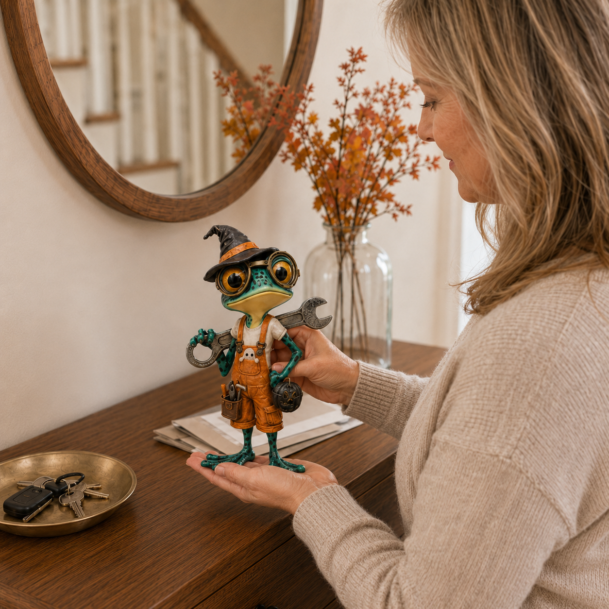 Halloween Fix-It Frog Resin Figurine