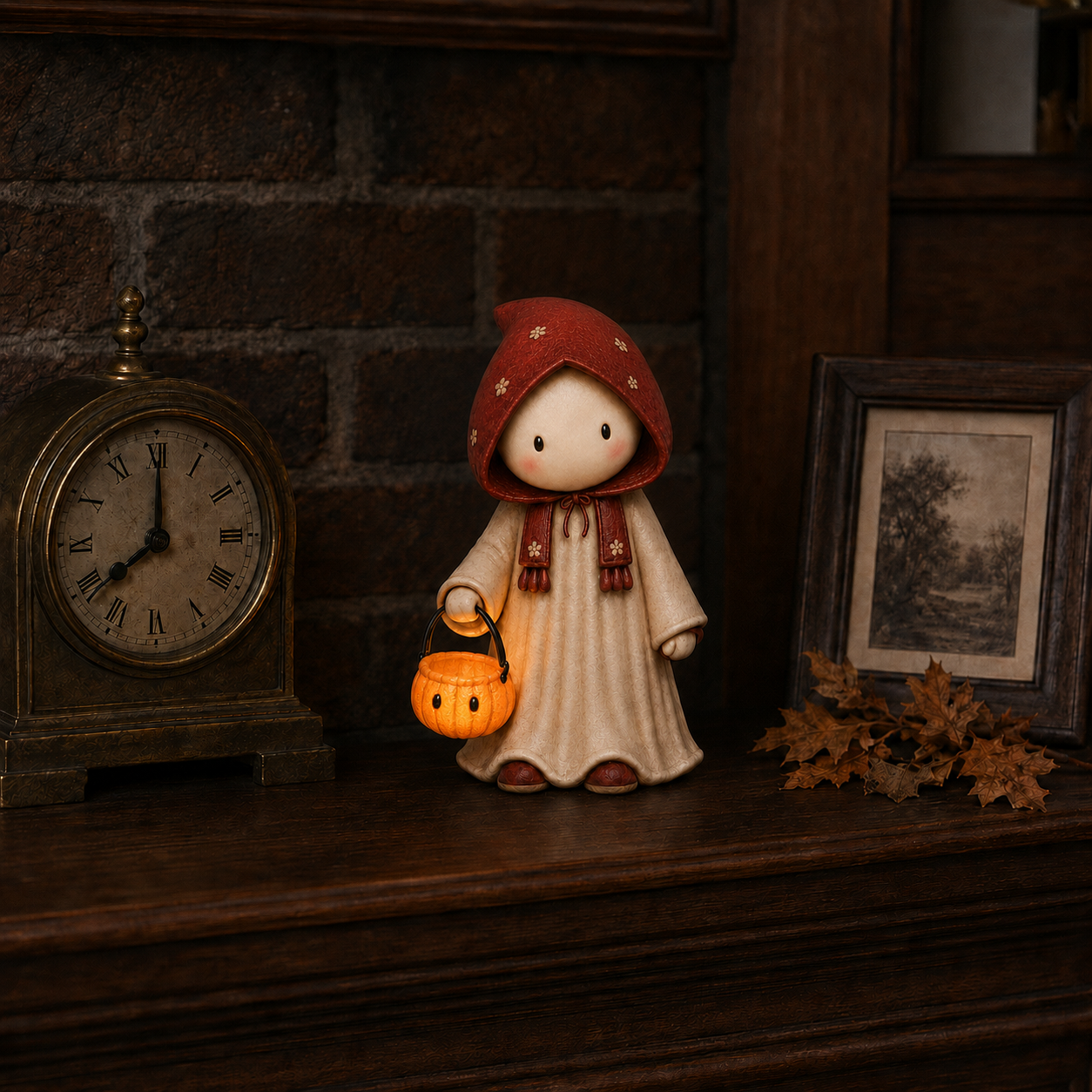 The Shy Trick-or-Treater Lighted Ghost Resin Figurine