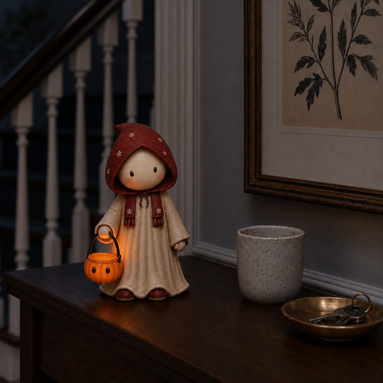 The Shy Trick-or-Treater Lighted Ghost Resin Figurine