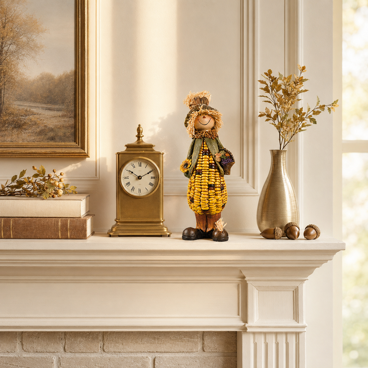 Happy Harvest Corn Scarecrow Figurine