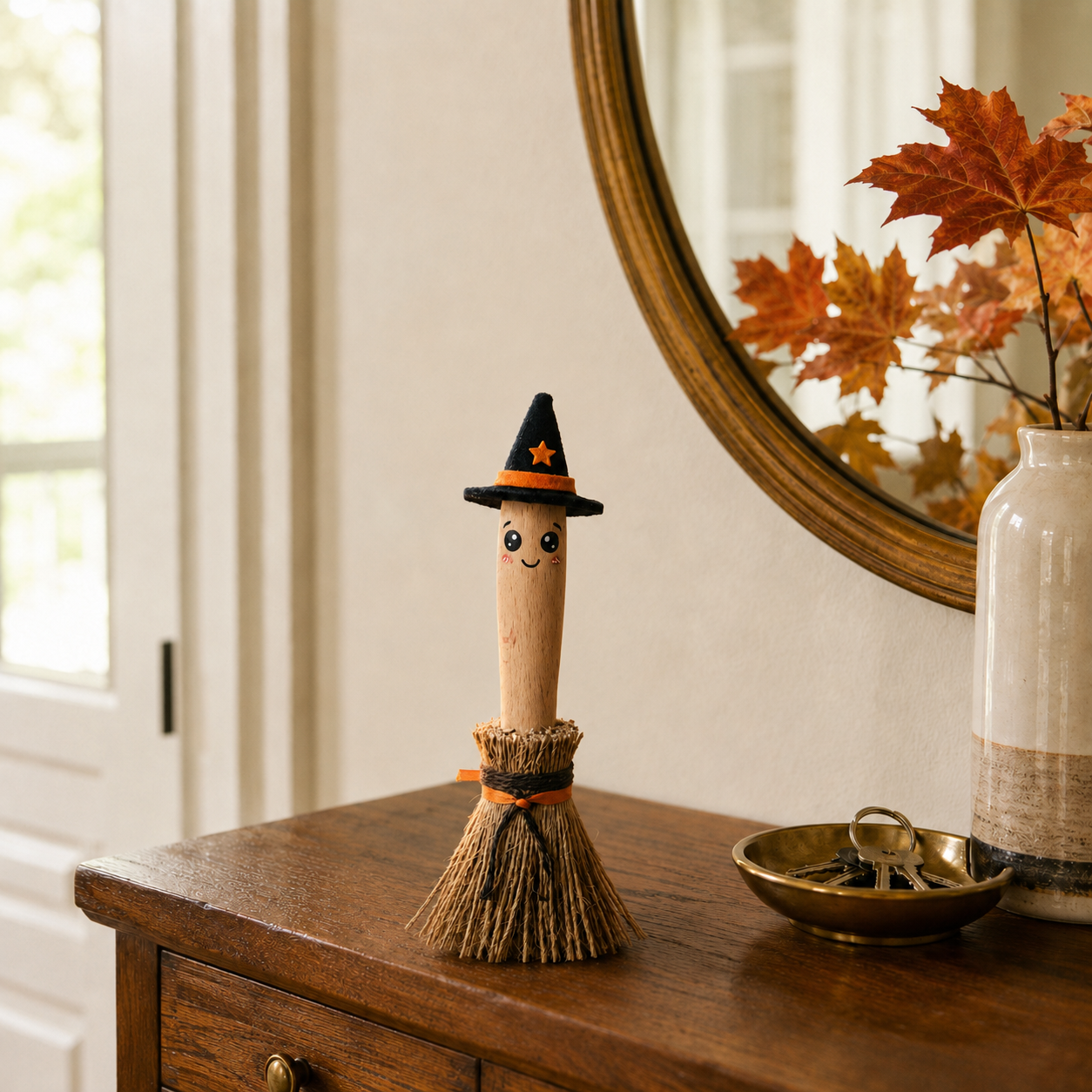 Little Witch Broom Tabletop Decor