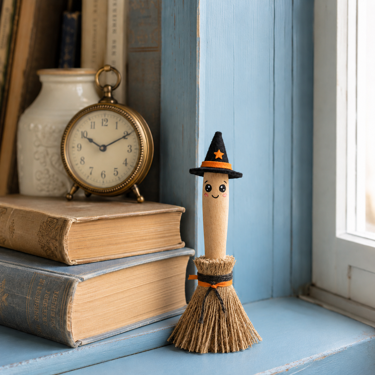 Little Witch Broom Tabletop Decor