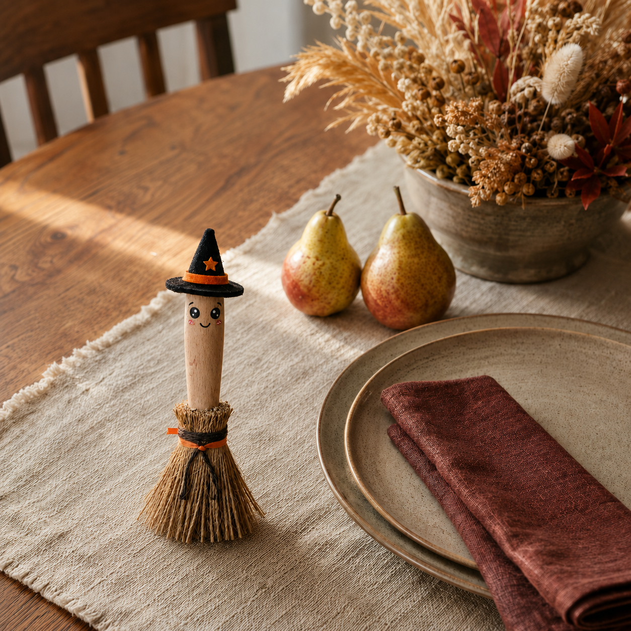 Little Witch Broom Tabletop Decor
