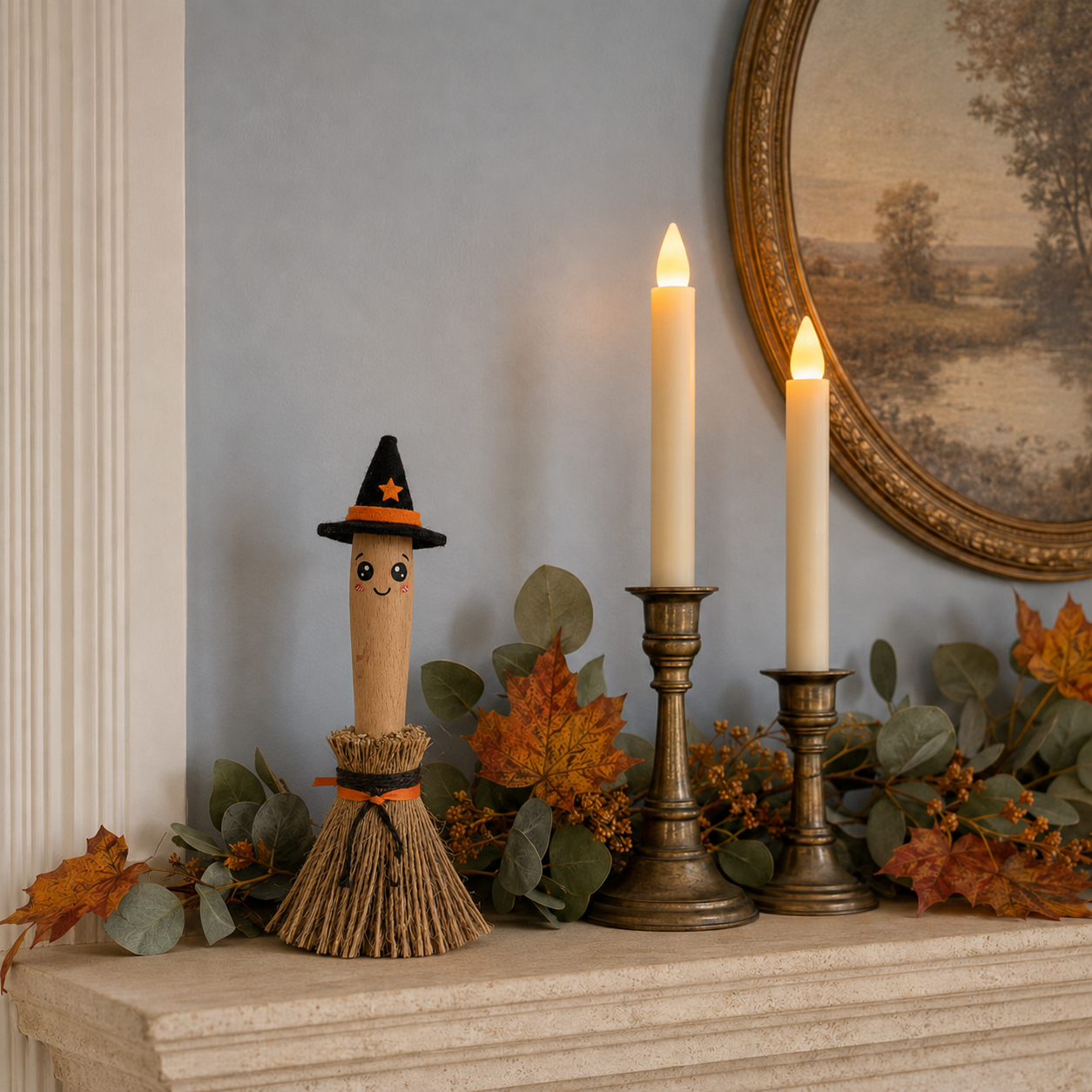 Little Witch Broom Tabletop Decor