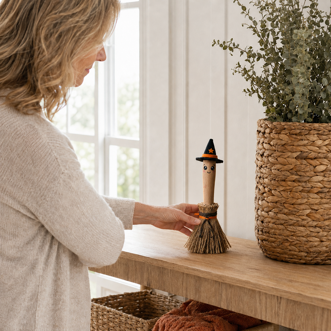 Little Witch Broom Tabletop Decor