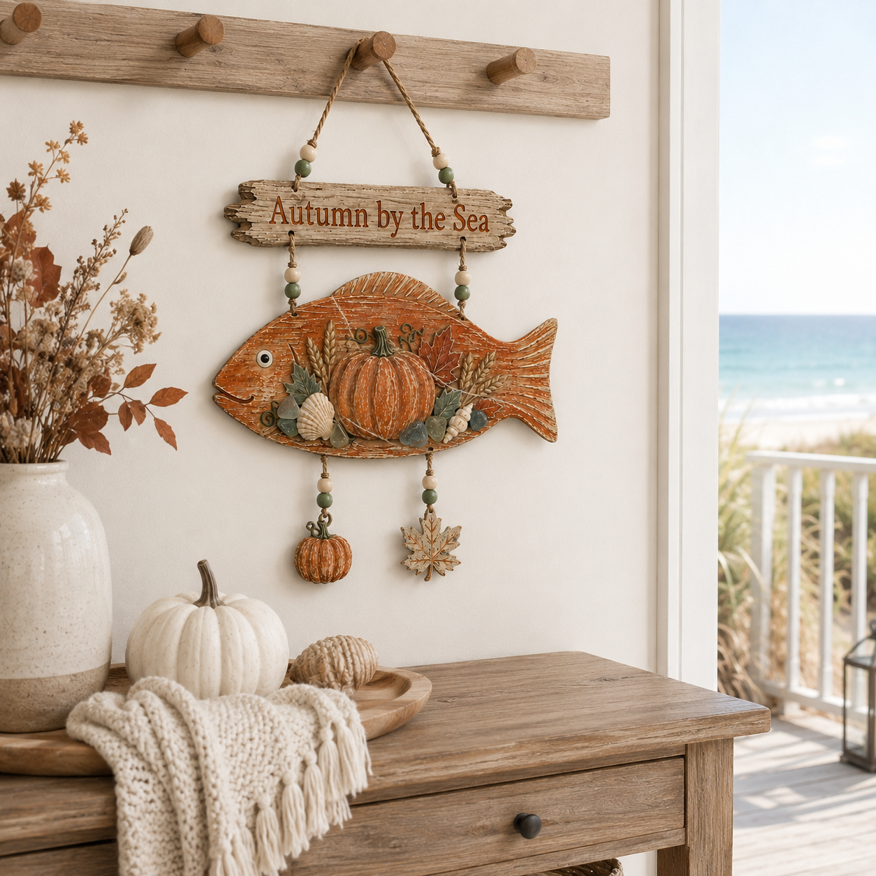 Lighted Coastal Fish Hanging Decor