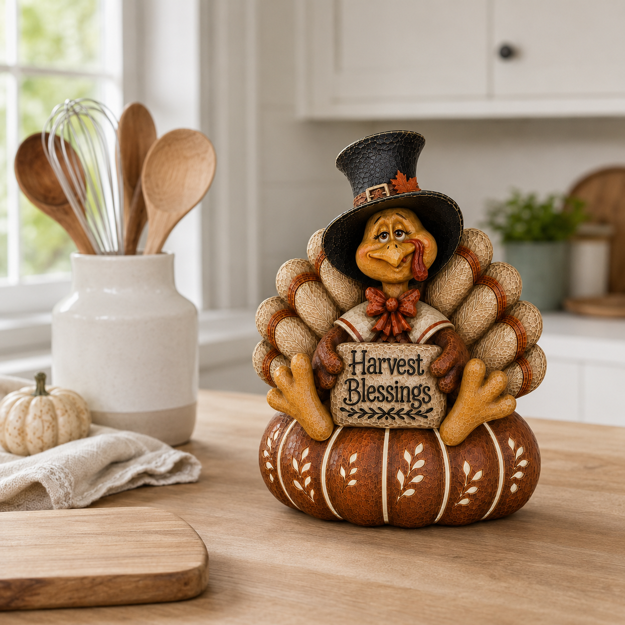 Lighted Harvest Blessings Turkey Decor