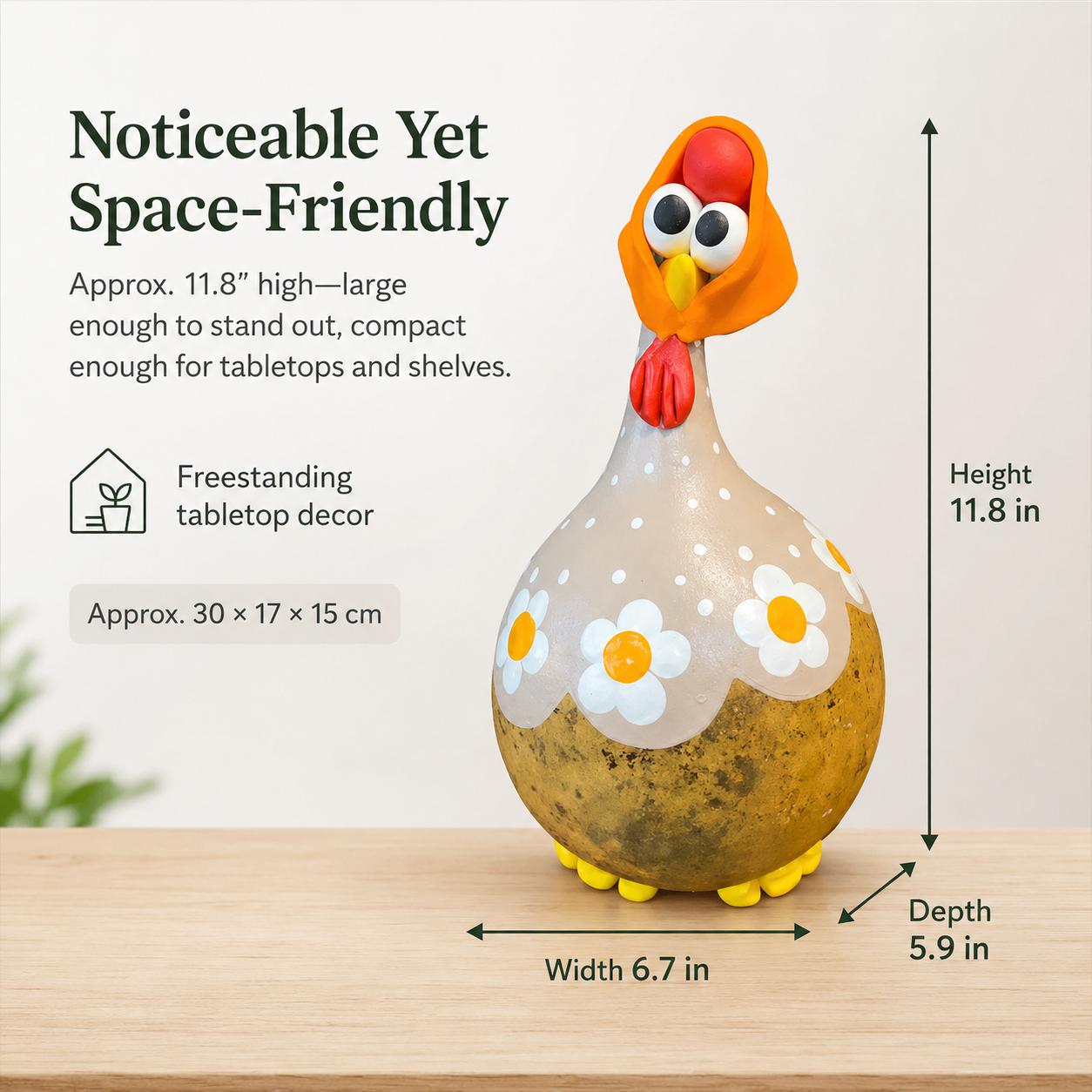 Whimsical Daisy Chicken Farmhouse Decor