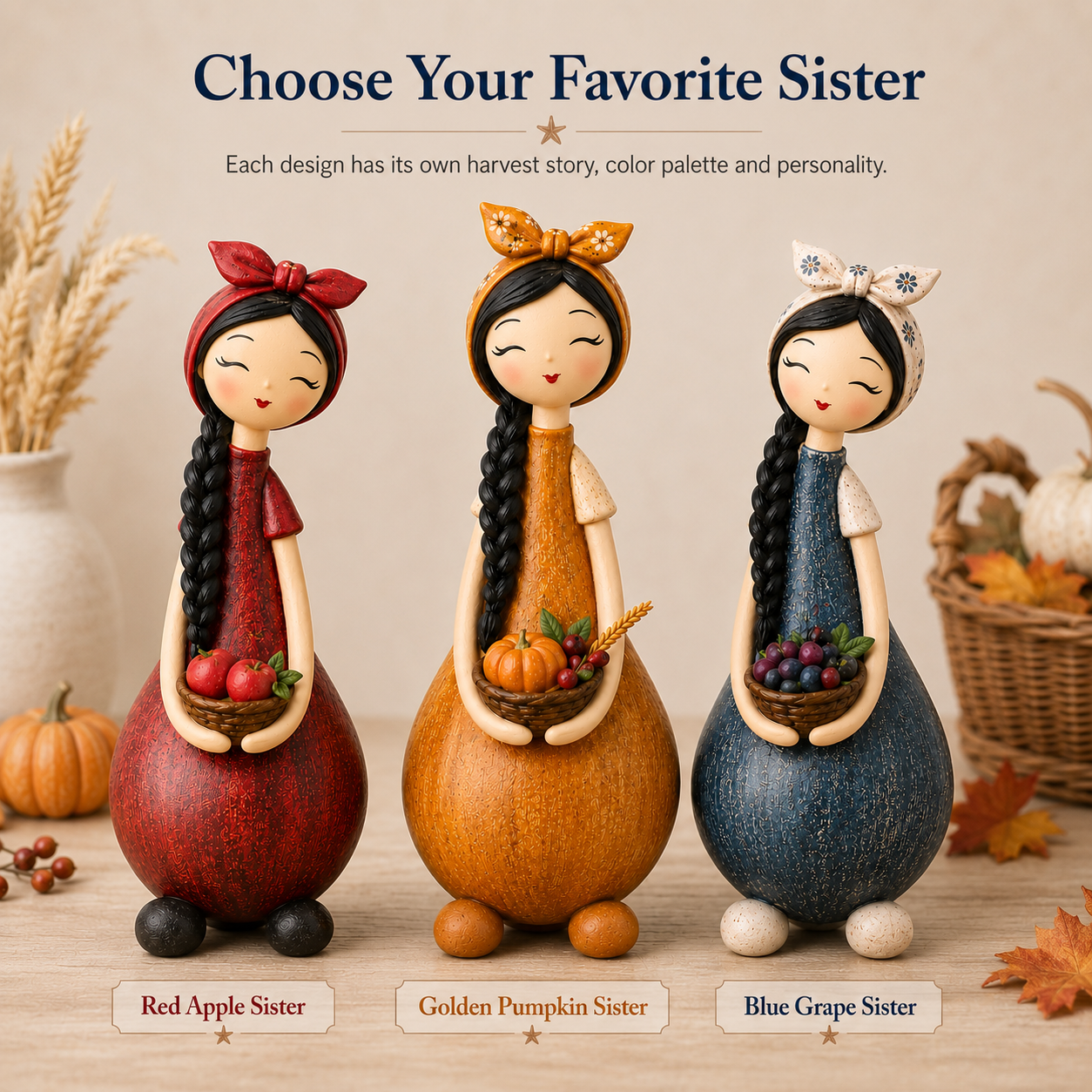 Harvest Sisters Figurines