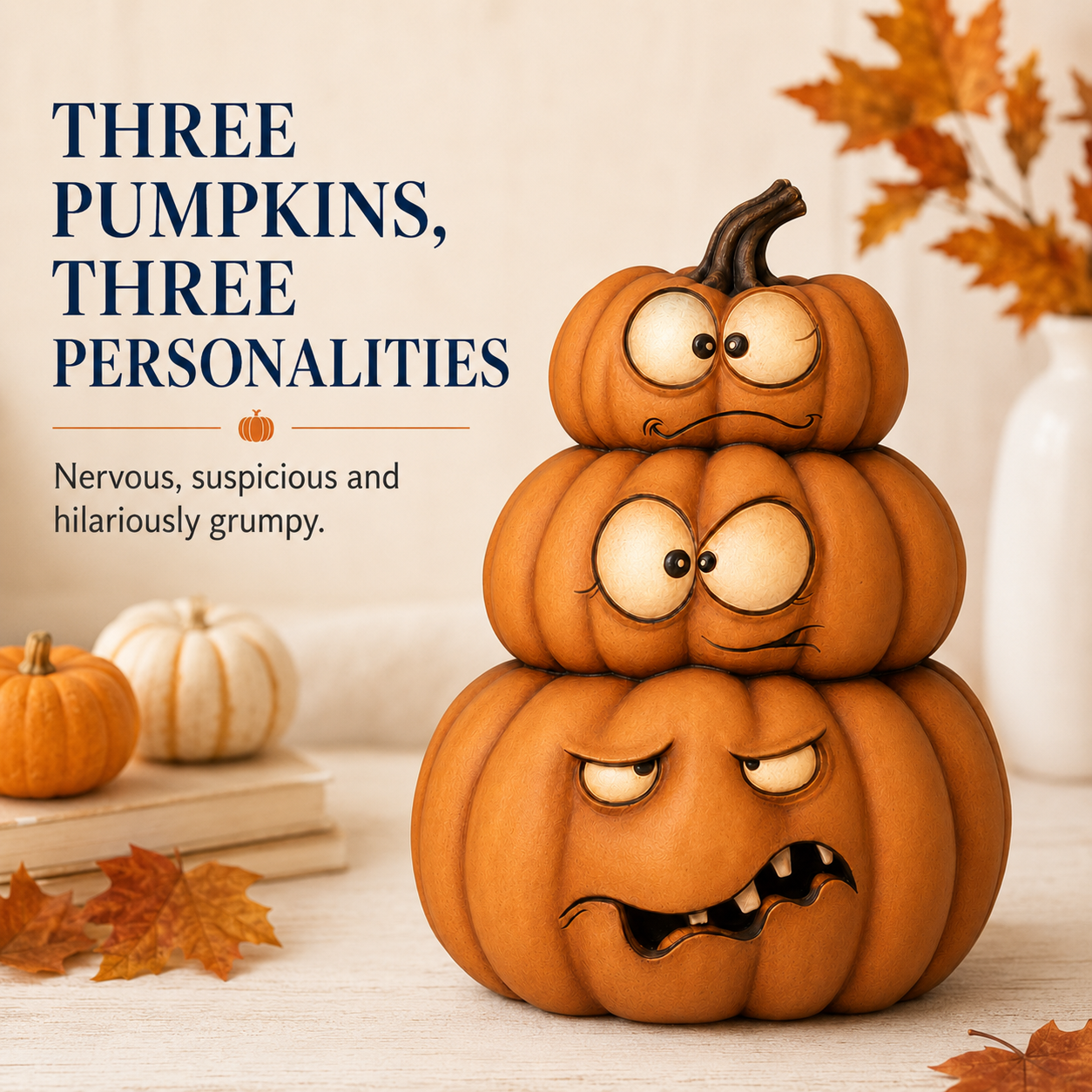 Lighted Stacked Pumpkin Decor