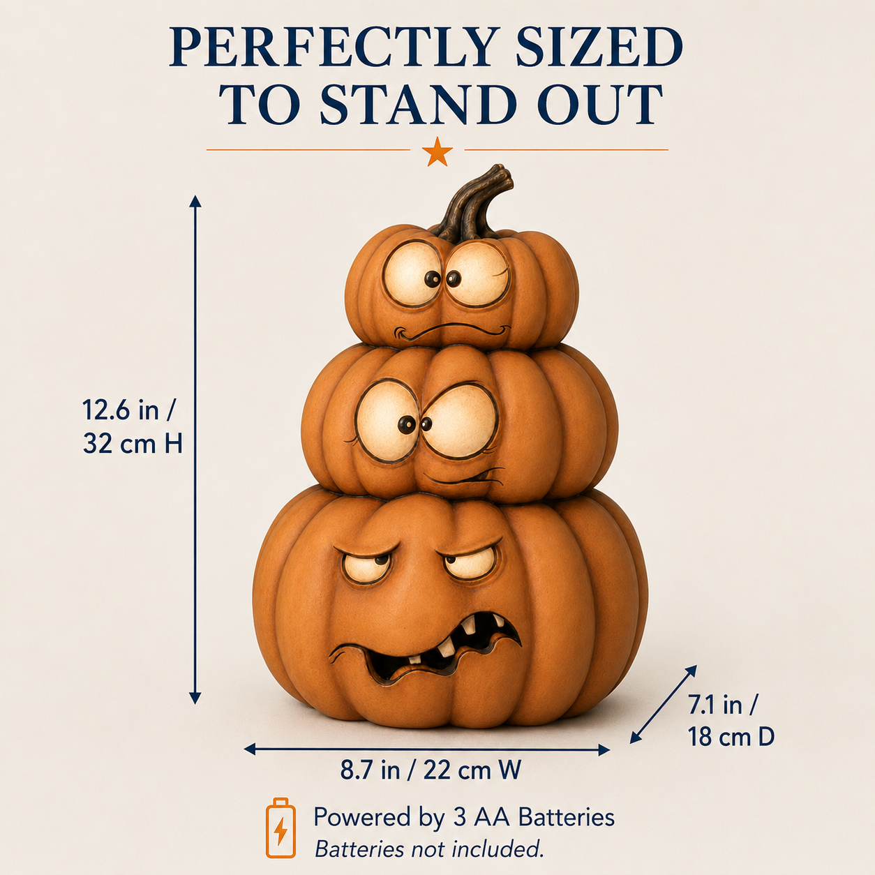 Lighted Stacked Pumpkin Decor