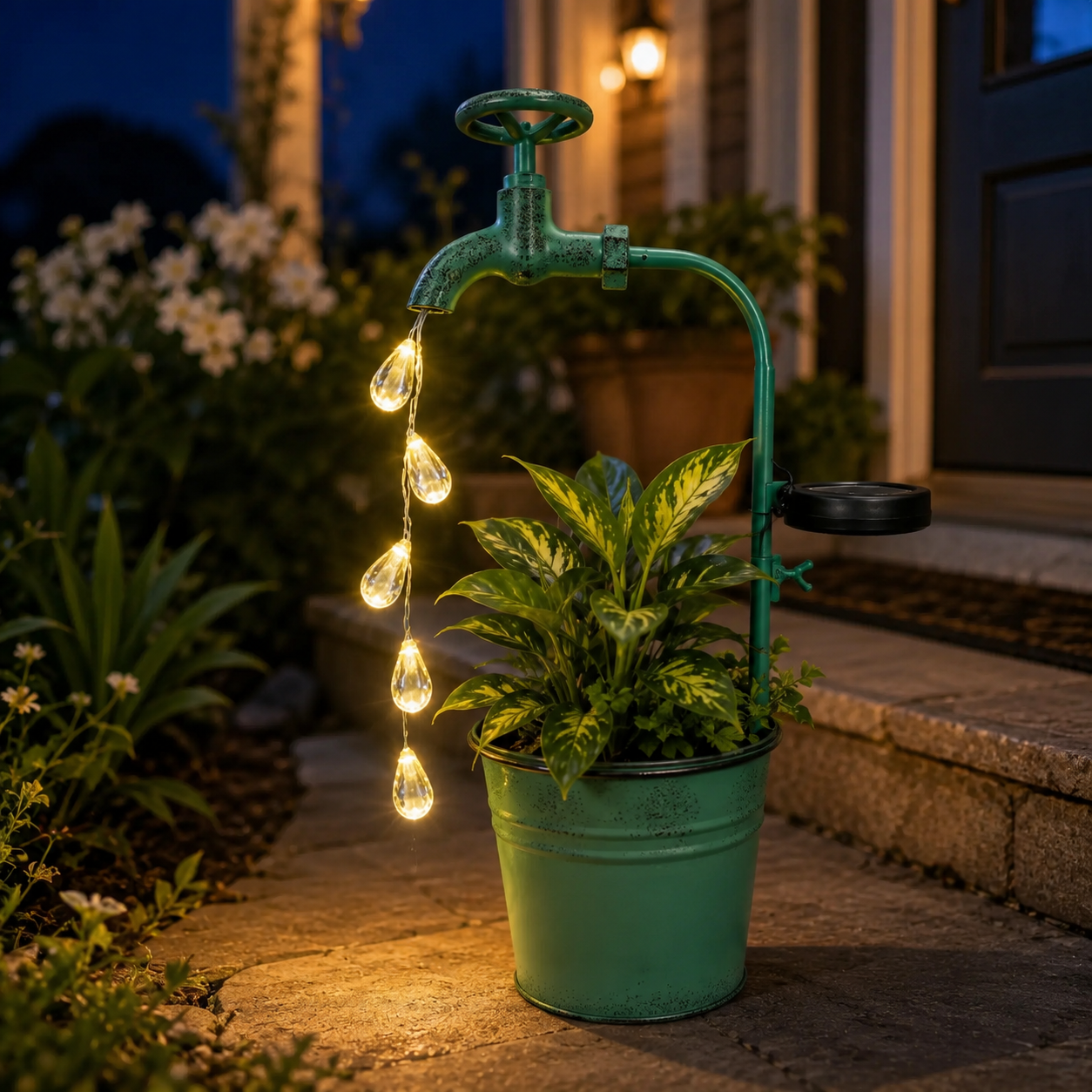 Solar Faucet Planter Light