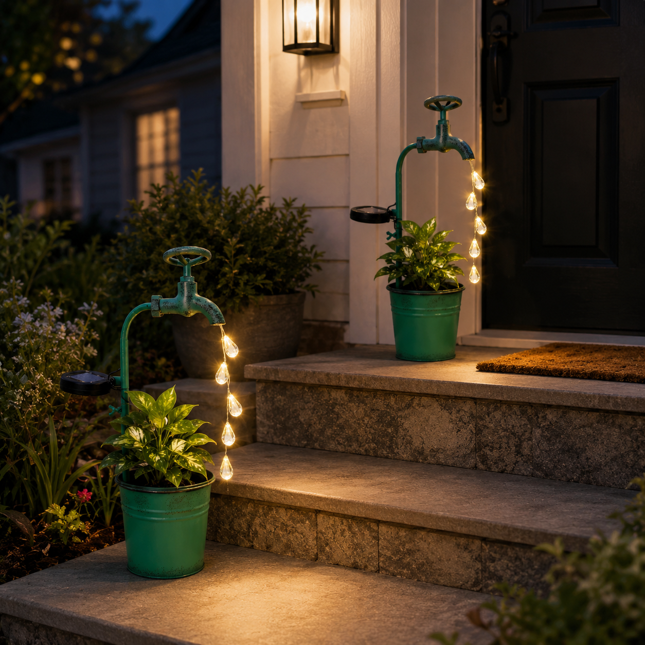 Solar Faucet Planter Light