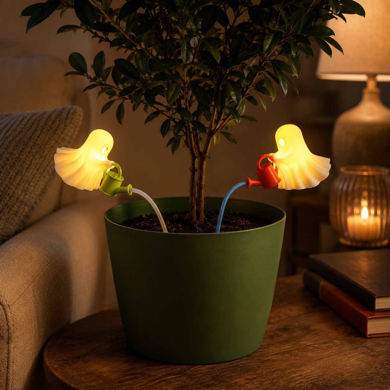 Lighted Ghost Plant Decor 