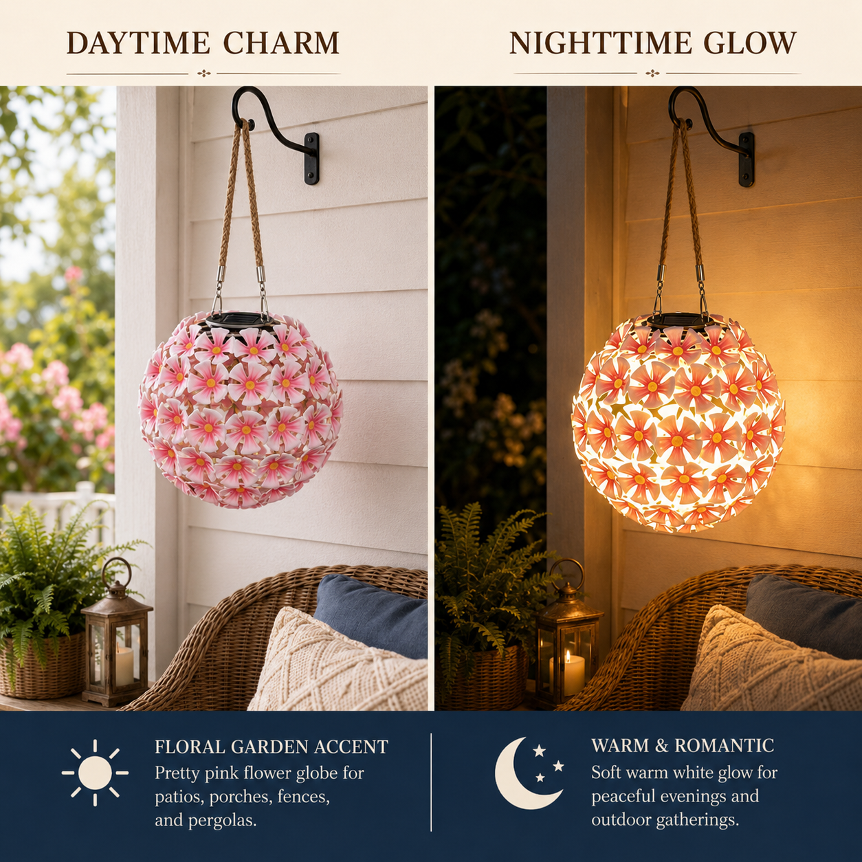 Solar Flower Hanging Lantern