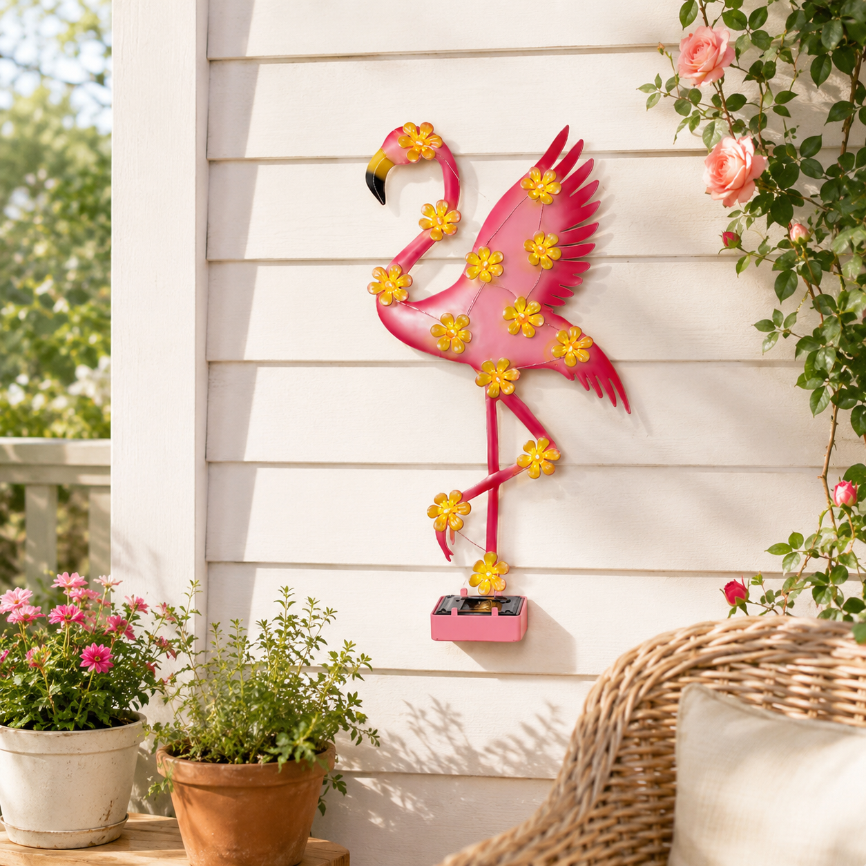 Solar Flamingo Garden Light