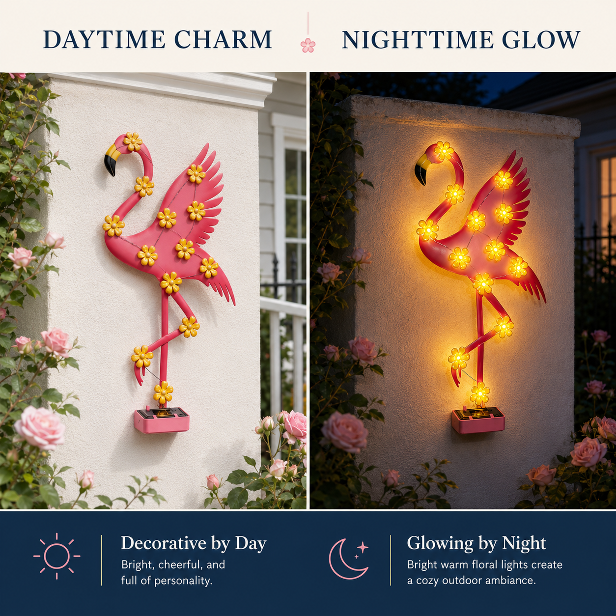 Solar Flamingo Garden Light