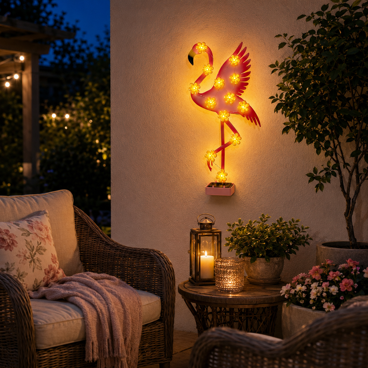 Solar Flamingo Garden Light