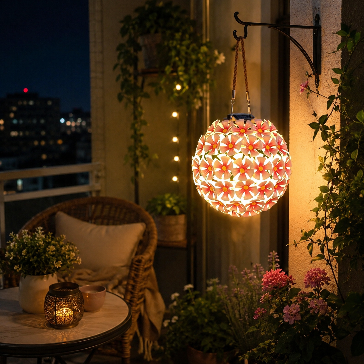 Solar Flower Hanging Lantern