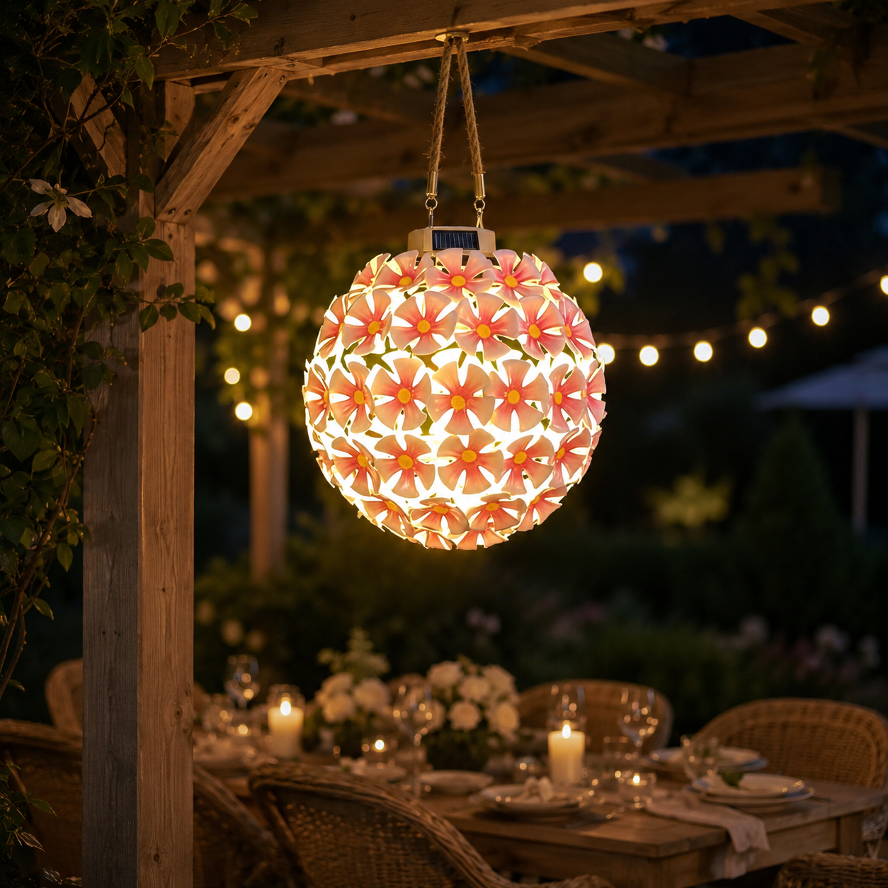 Solar Flower Hanging Lantern