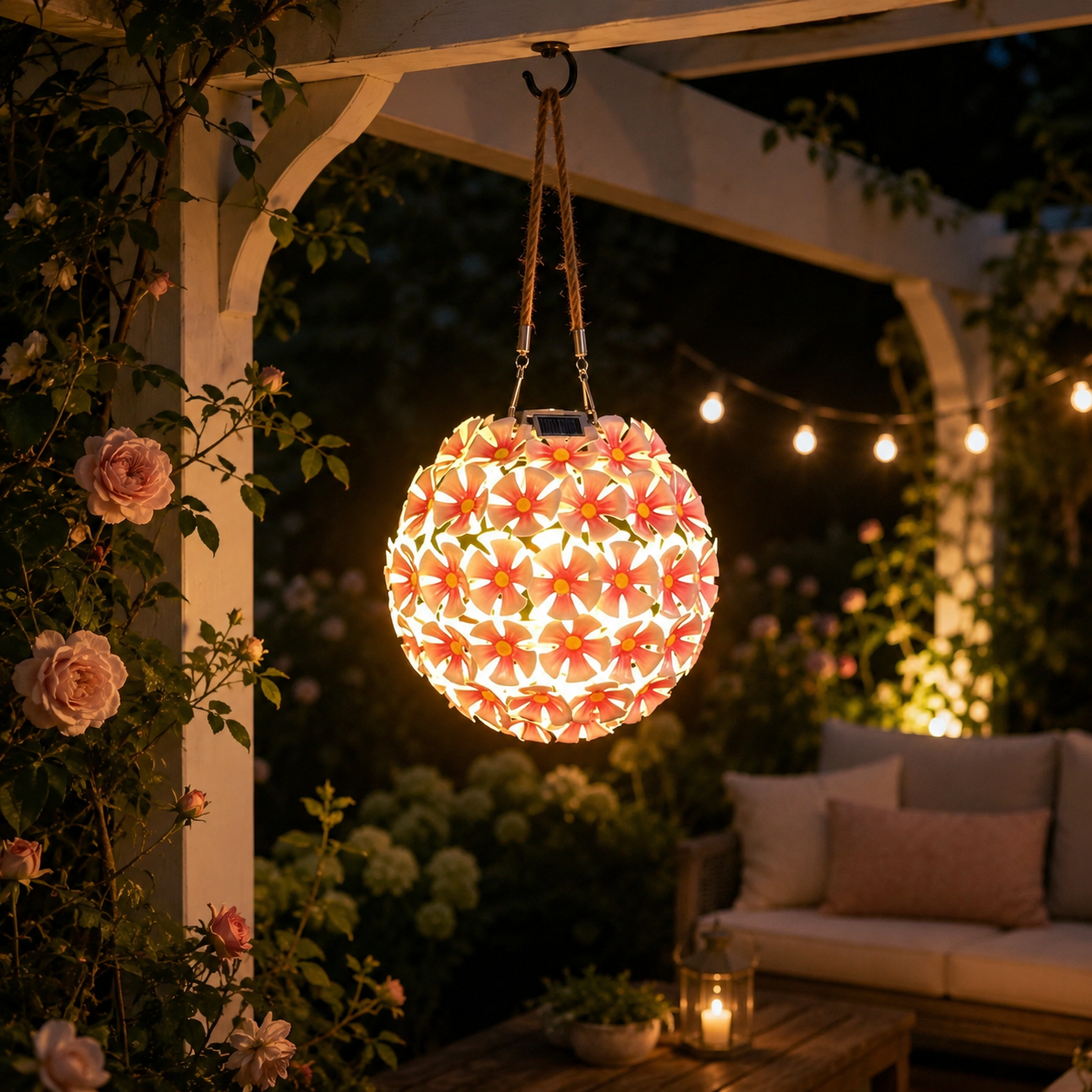 Solar Flower Hanging Lantern