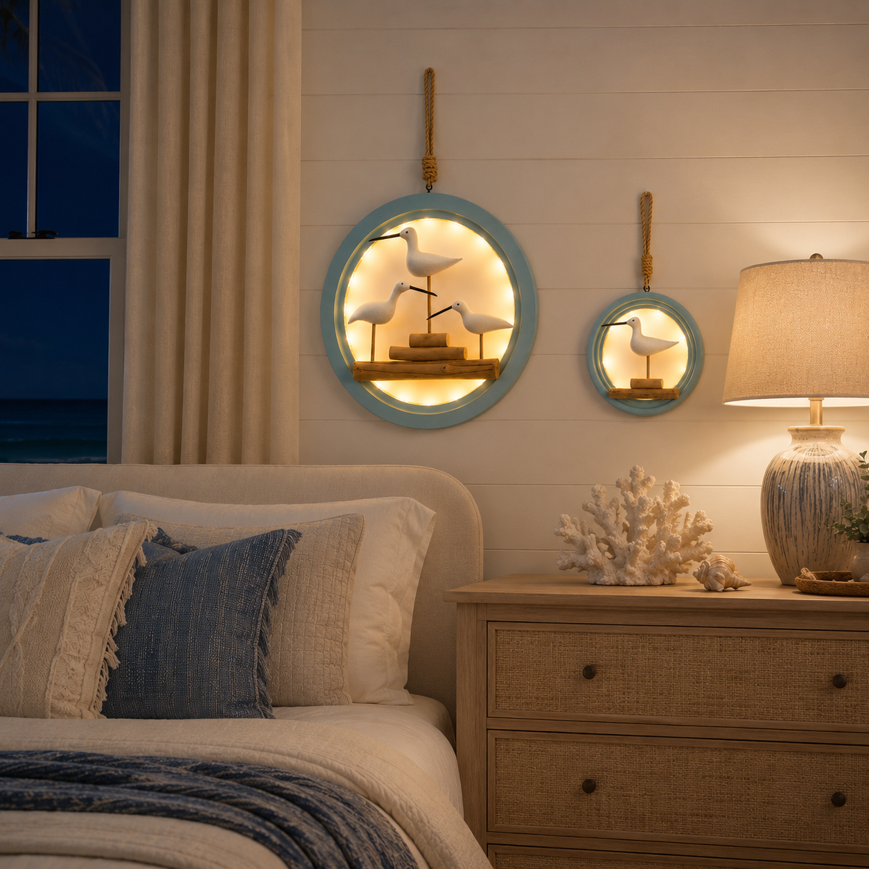 Lighted Seabird Wall Decor