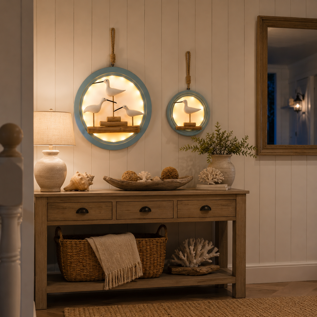 Lighted Seabird Wall Decor