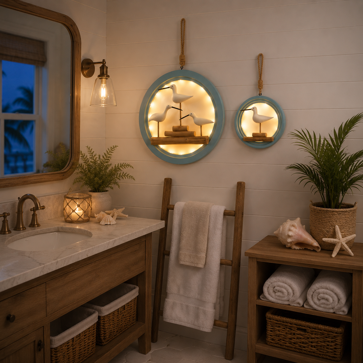 Lighted Seabird Wall Decor