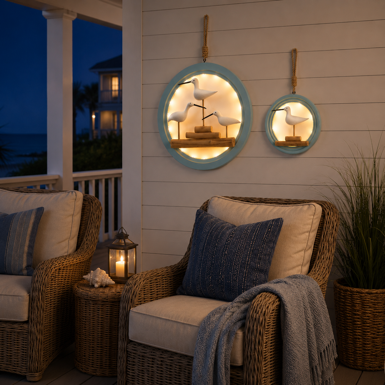 Lighted Seabird Wall Decor