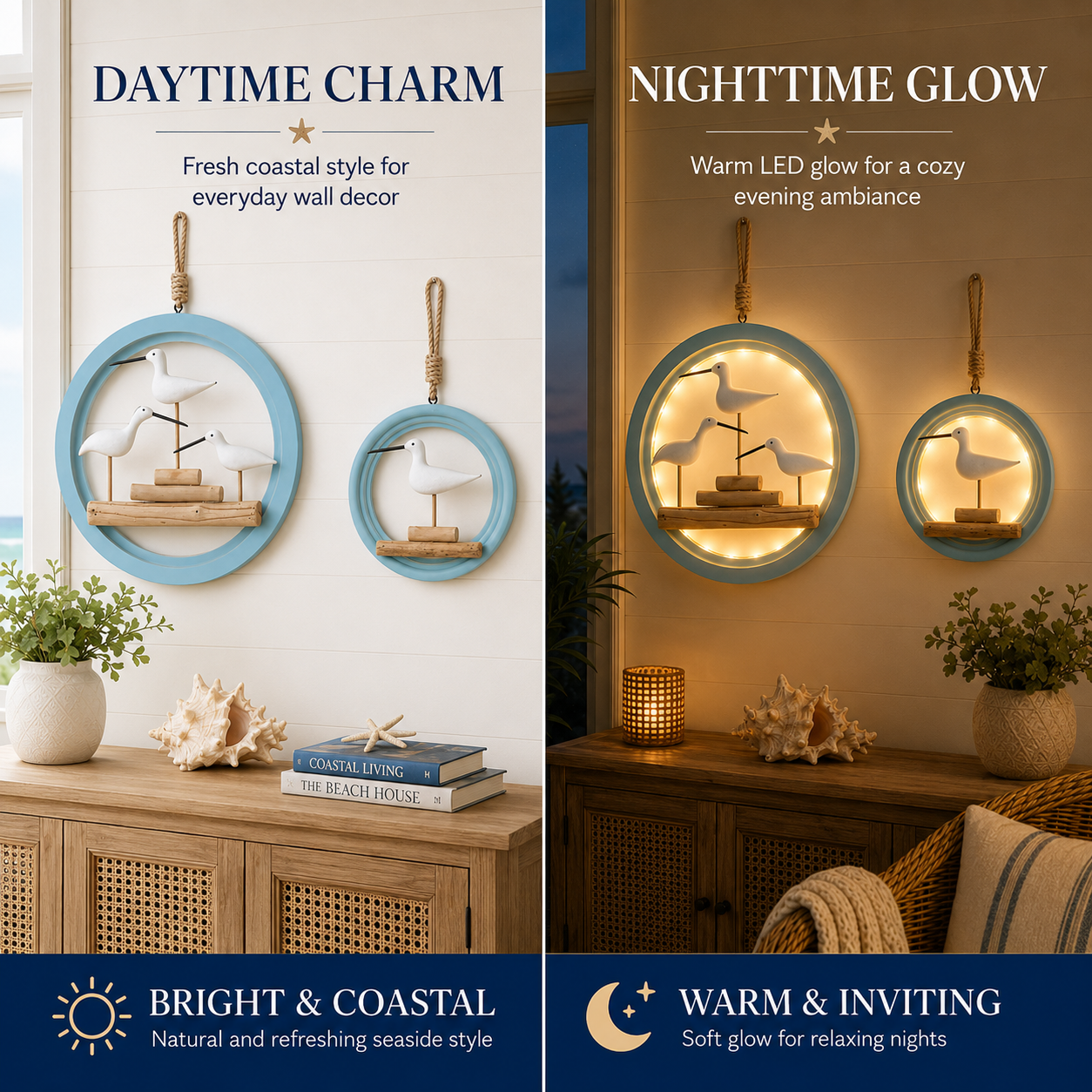 Lighted Seabird Wall Decor