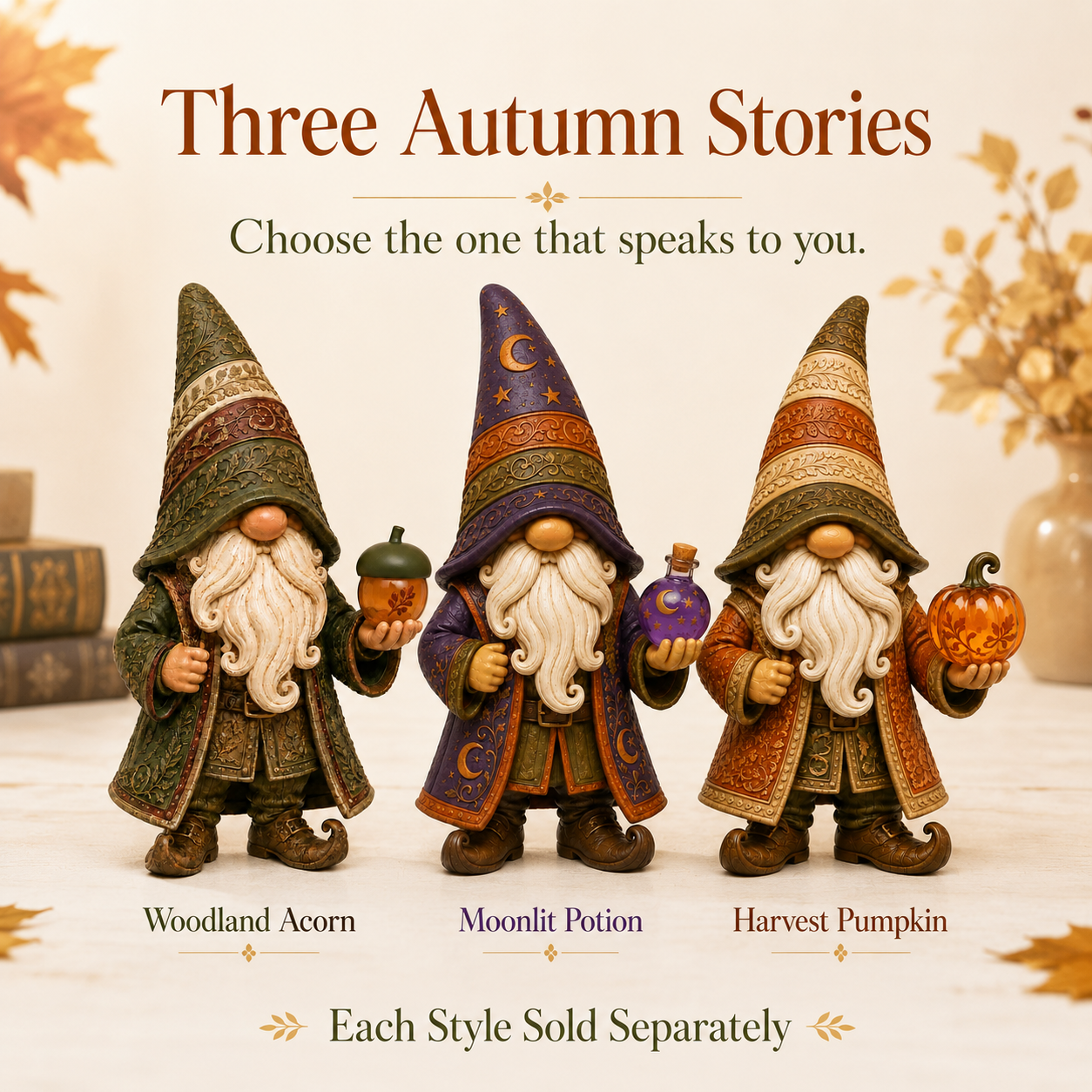 Lighted Autumn Gnome Figurine