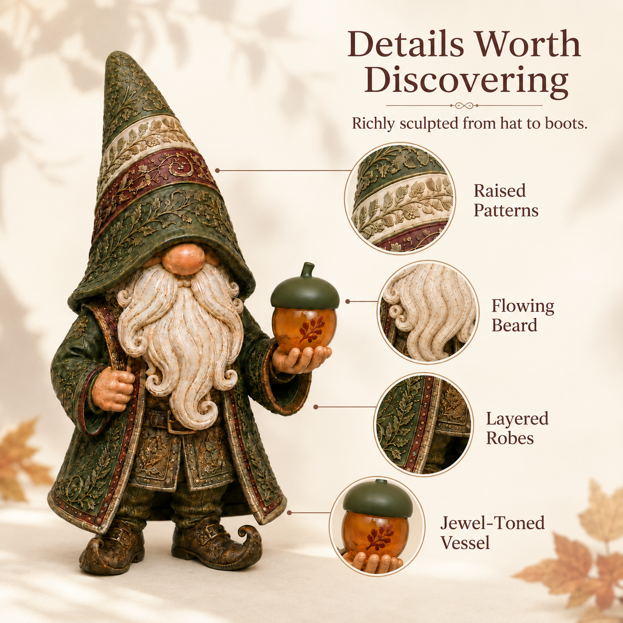 Lighted Autumn Gnome Figurine