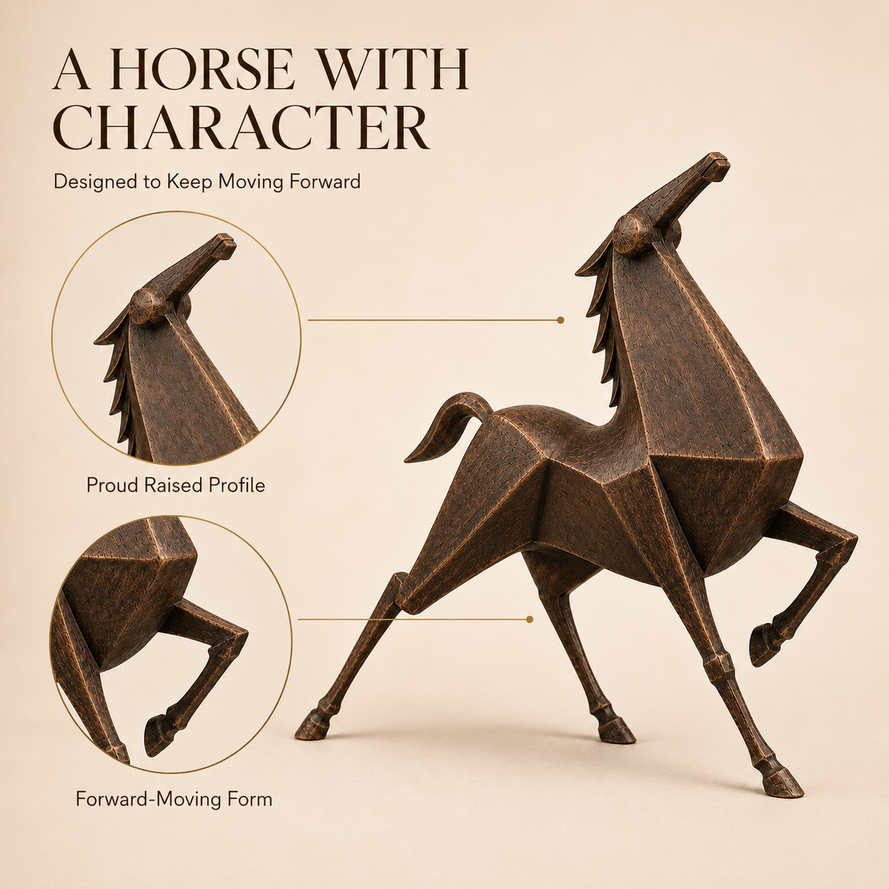 Forward Spirit Vintage Sculptural Horse Figurine