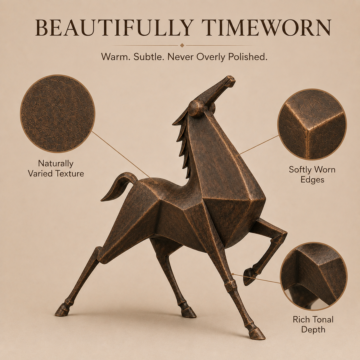 Forward Spirit Vintage Sculptural Horse Figurine