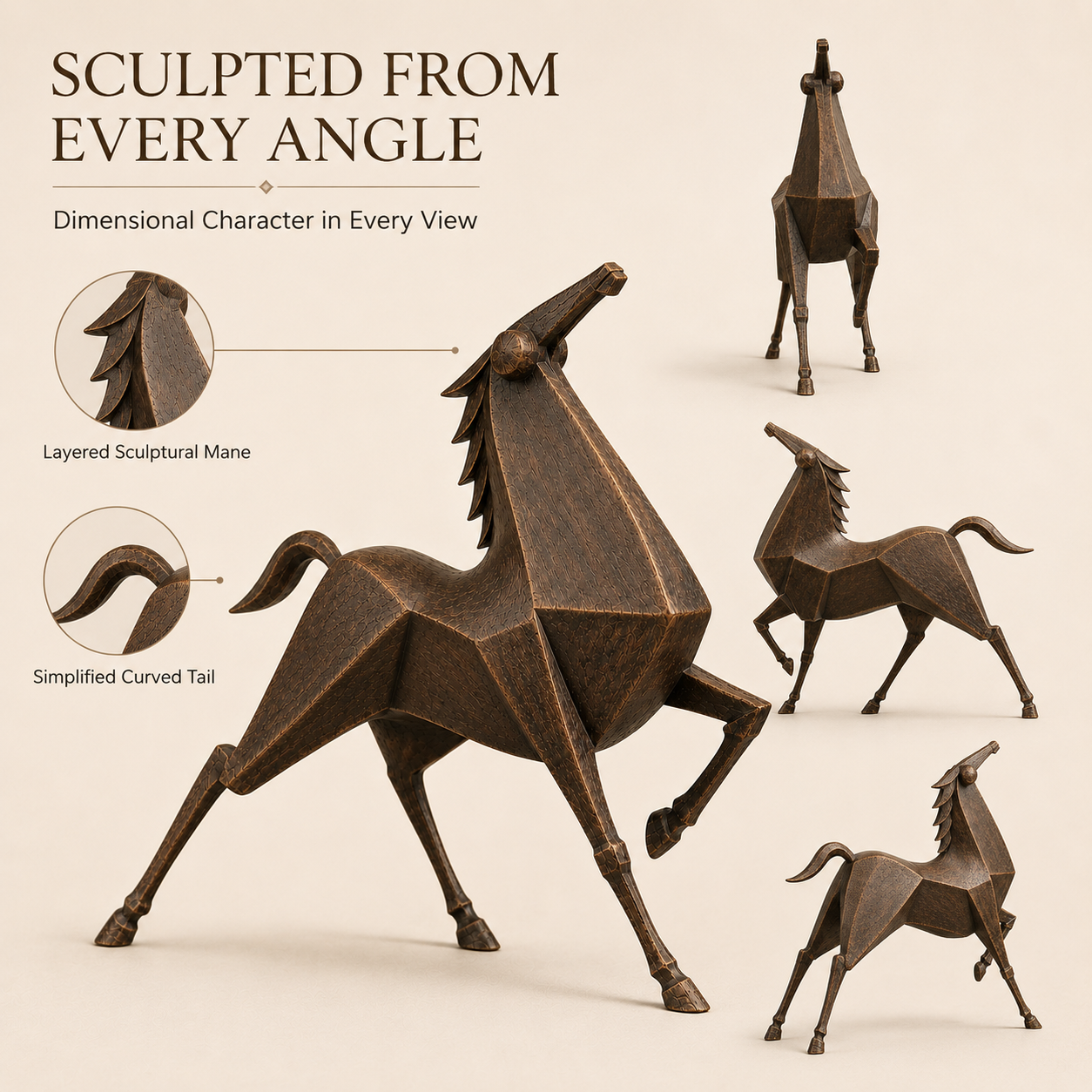 Forward Spirit Vintage Sculptural Horse Figurine