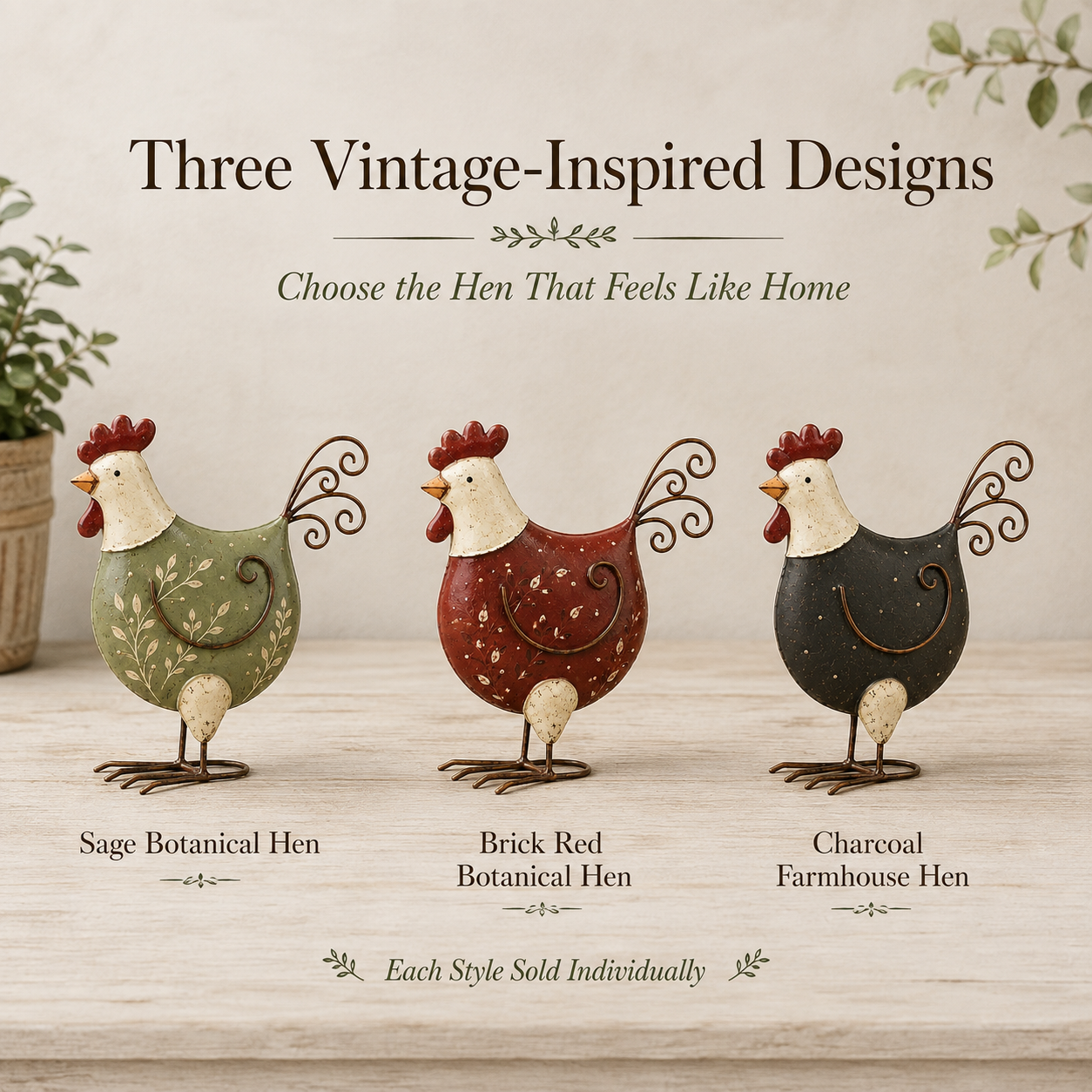 Vintage Farmhouse Garden Hen Figurine