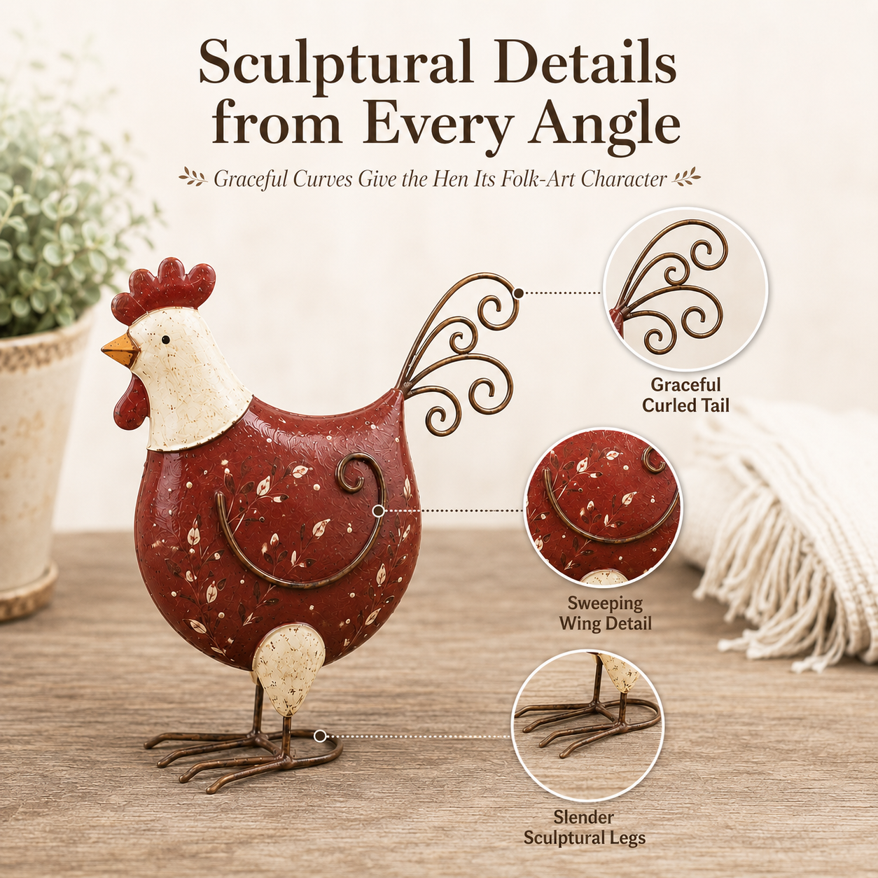 Vintage Farmhouse Garden Hen Figurine