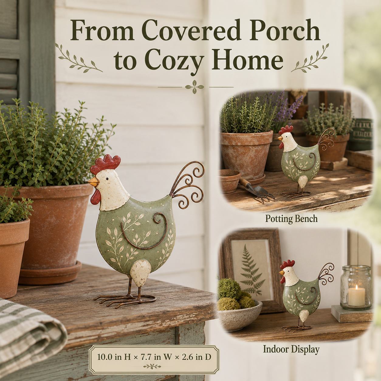 Vintage Farmhouse Garden Hen Figurine