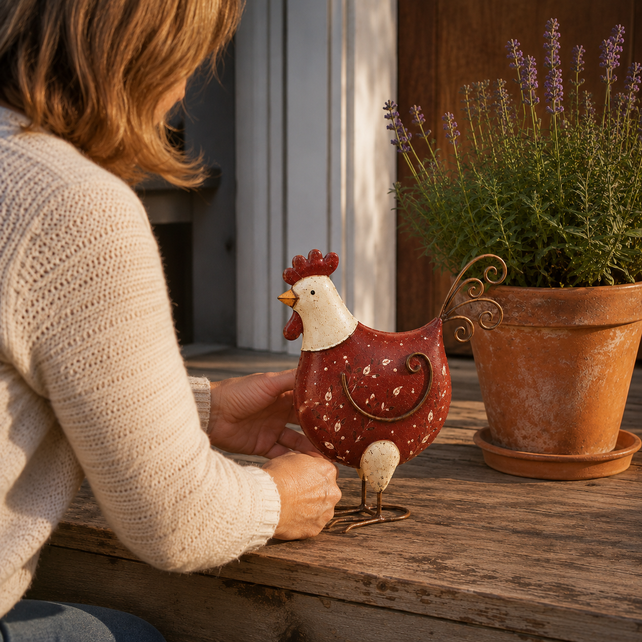 Vintage Farmhouse Garden Hen Figurine