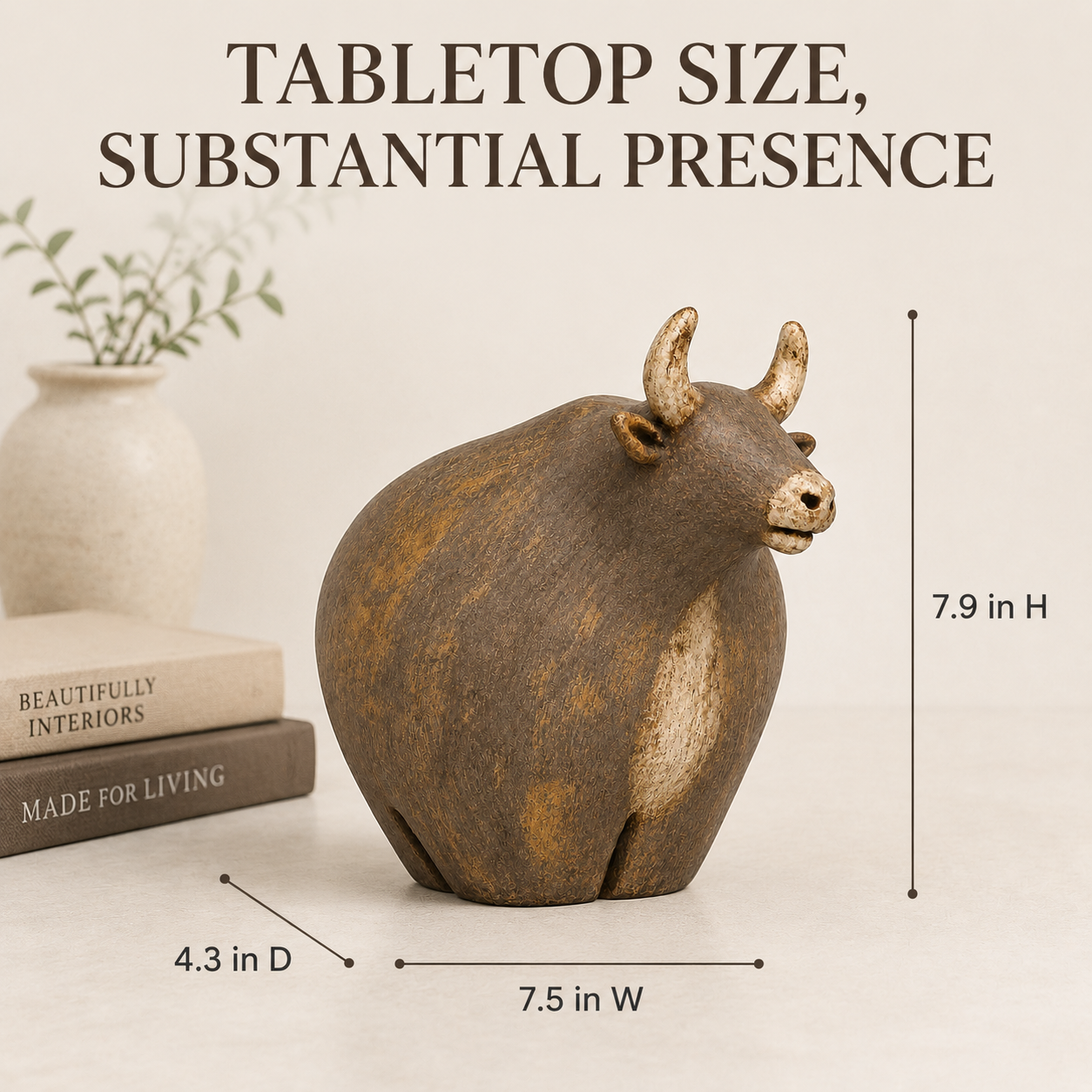Old Soul Vintage-Inspired Bull Figurine