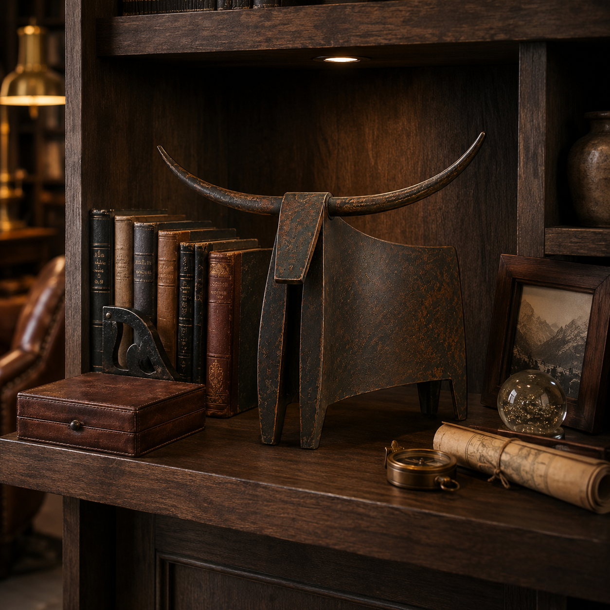 Vintage Longhorn Metal Sculpture
