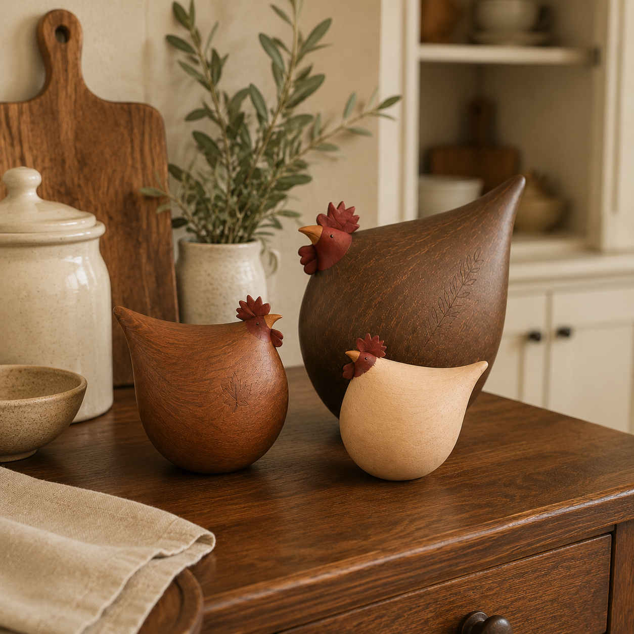 Autumn Harvest Hen Family – Set of 3