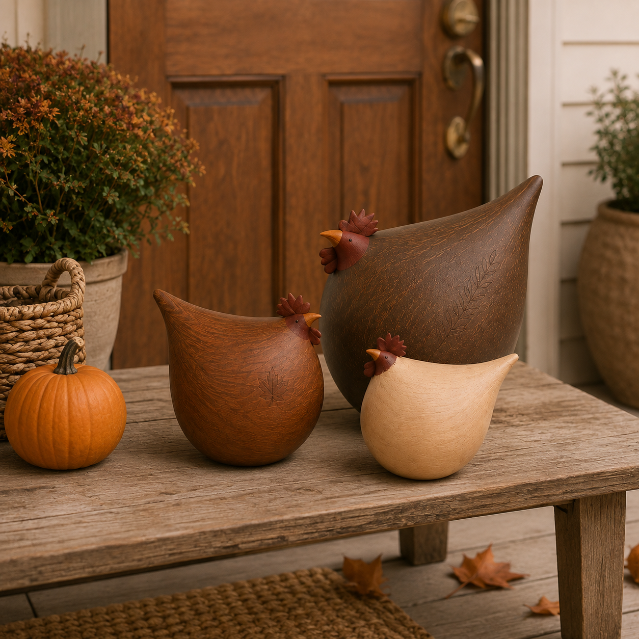 Autumn Harvest Hen Family – Set of 3