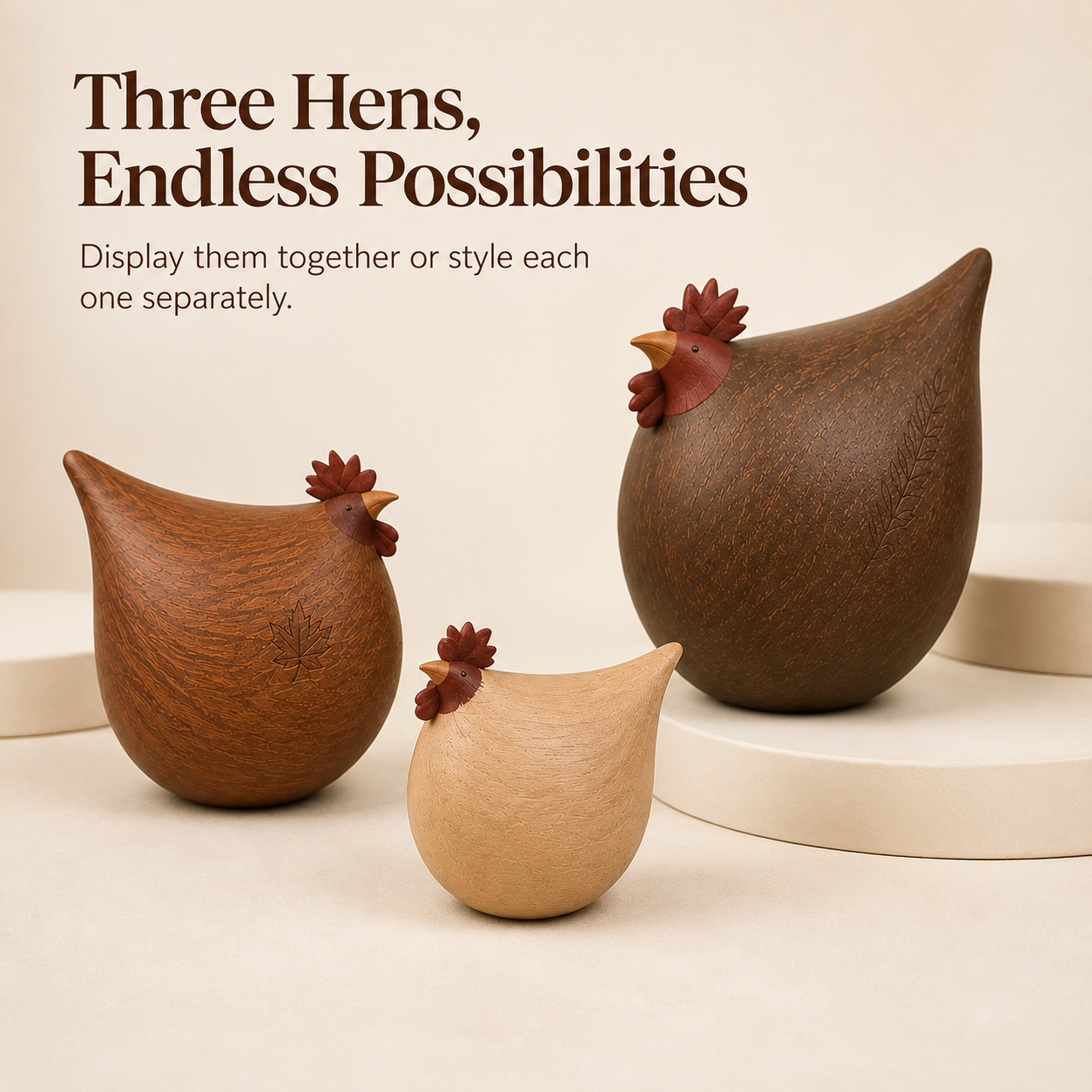 Autumn Harvest Hen Family – Set of 3