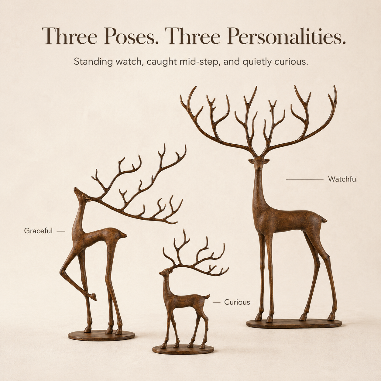 Woodland Grace Deer Family Set