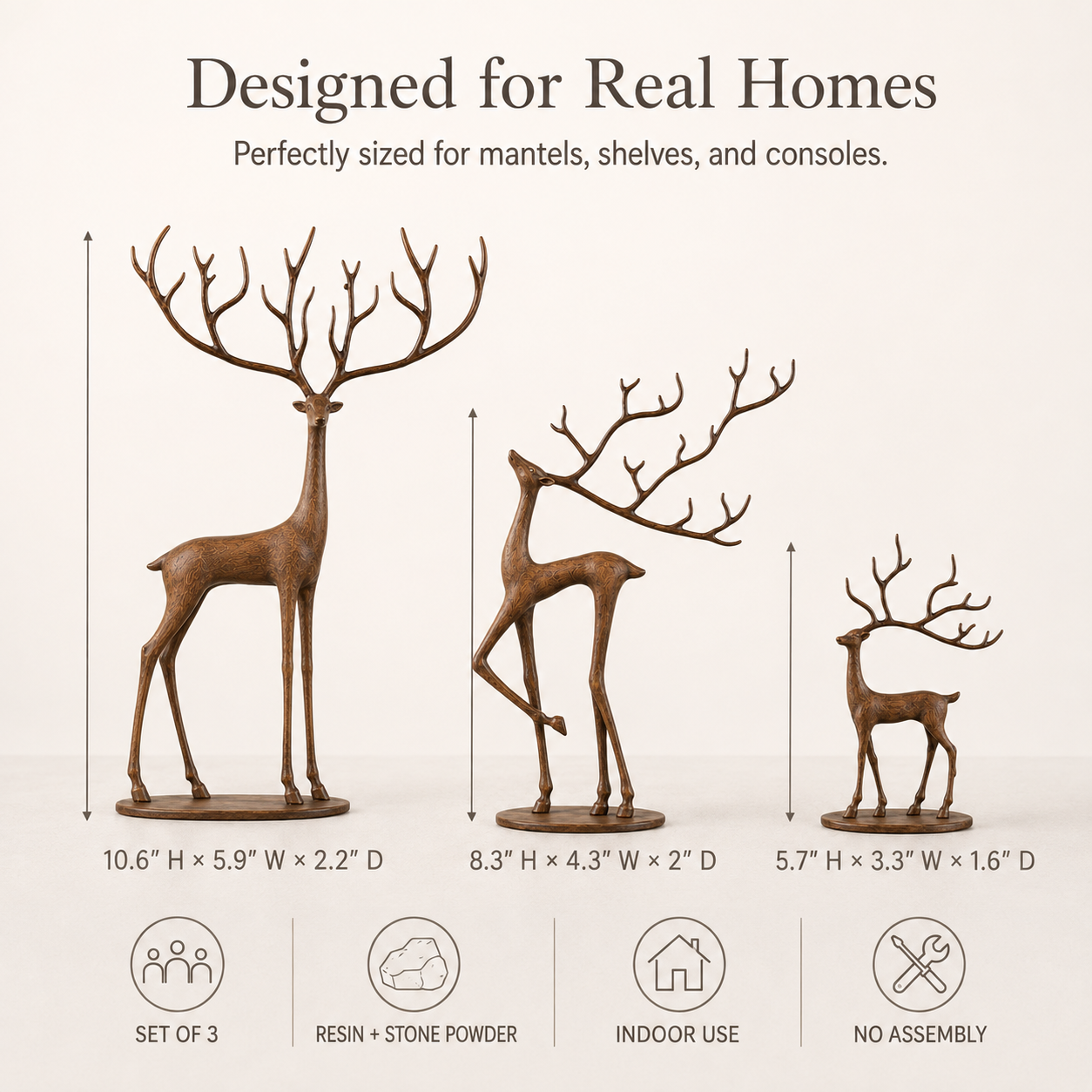 Woodland Grace Deer Family Set