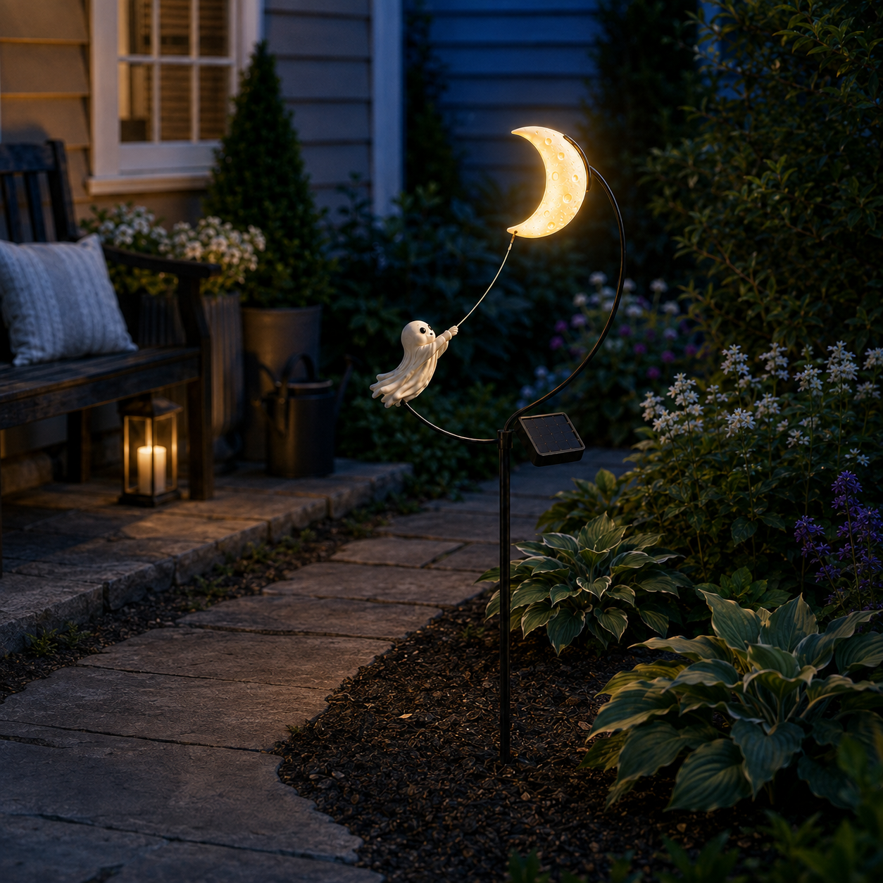 Moonbound Ghost Solar Garden Stake Light