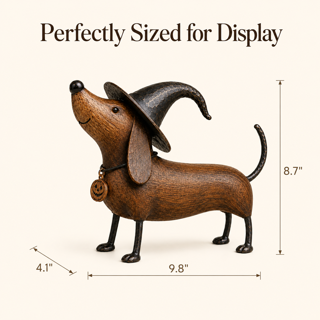Witchy Dachshund Halloween Figurine