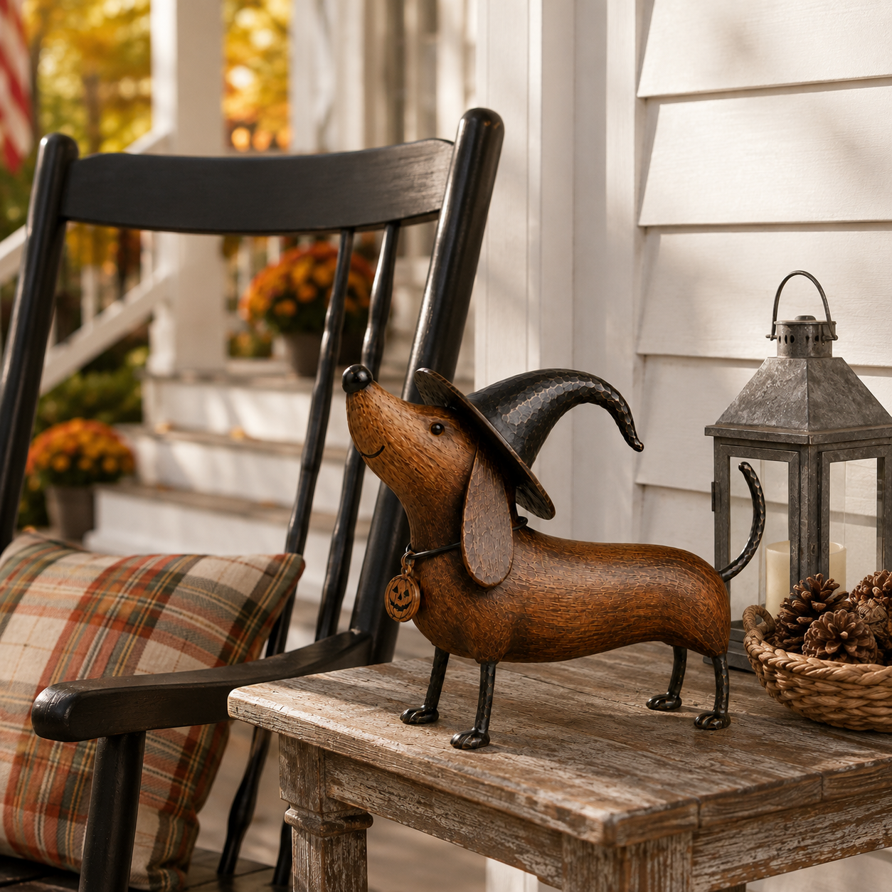 Witchy Dachshund Halloween Figurine